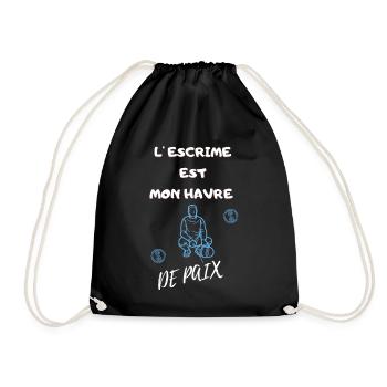 L'ESCRIME EST MON HAVRE DE PAIX - Sac de sport léger - noir - Devant
