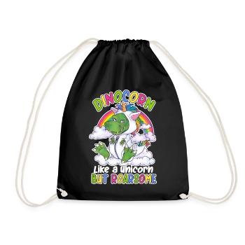 Dinocorn like a Unicorn but Roarsome Niedlich Dino - Turnbeutel - Schwarz - Vorne