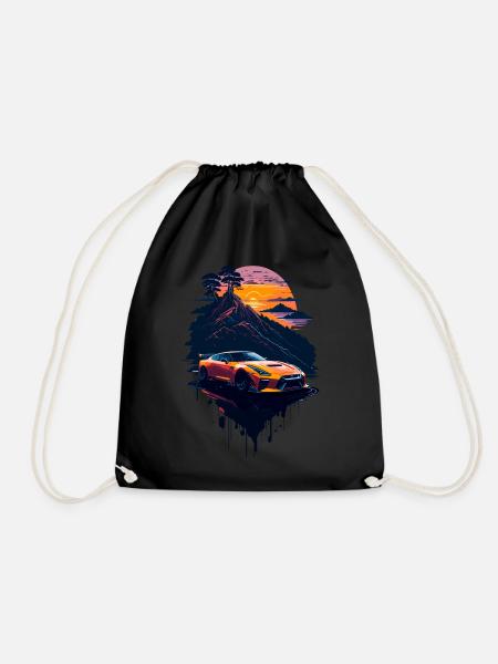 Classic sports car - Drawstring Bag - black