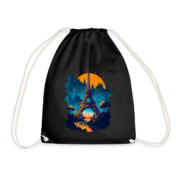 Abstract Tower of Paris - Drawstring Bag - black - Front