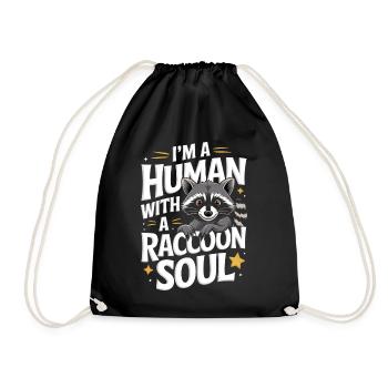 Raton laveur - Sac de sport léger - noir - Devant