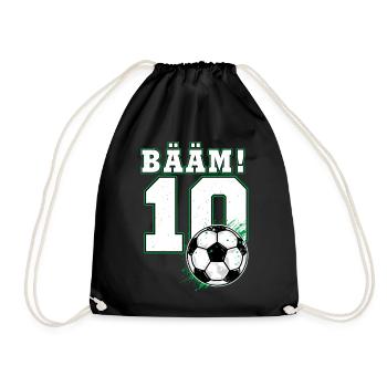 10. Geburtstag Fußball Jungen Geschenkidee - Turnbeutel - Schwarz - Vorne