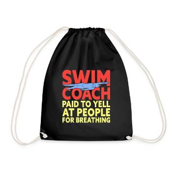 Entraîneur de natation Drôle Entraîneur de natation Quota - Sac de sport léger - noir - Devant