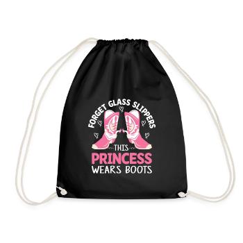 Funny Cowboy Princess Wears Boots Western - Turnbeutel - Schwarz - Vorne