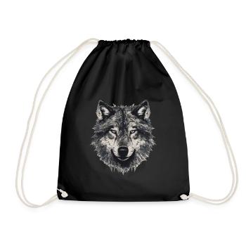 Wolf Wolf Head Scratch Marks Claws Wild - Drawstring Bag - black - Front