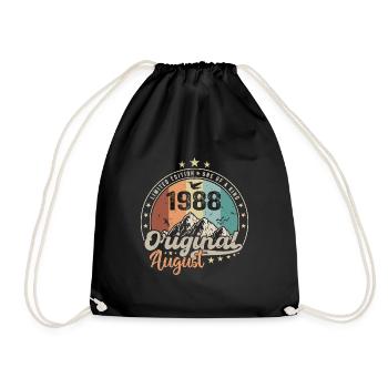 Août 1988 Cadeau D'anniversaire Août 1988 Vintage - Sac de sport léger - noir - Devant