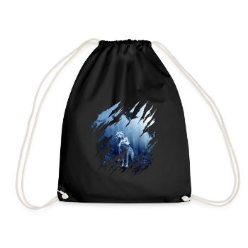 Wolf Scratch Marks Claws Wild Wolves Wilderness Howl - Drawstring Bag - black - Front