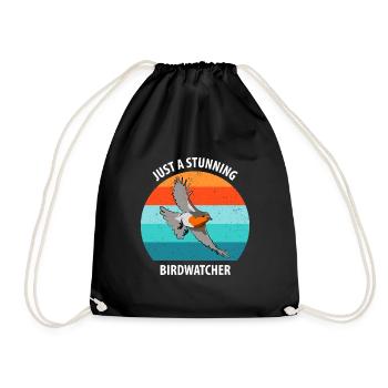 Bird Watching Bird Watching Birding Bird - Drawstring Bag - black - Front
