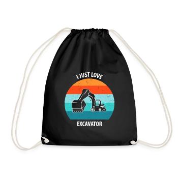 Excavatrice Excavatrice Conducteur Excavatrice Camion - Sac de sport léger - noir - Devant