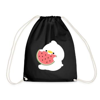 Duck Watermelon - Drawstring Bag - black - Front