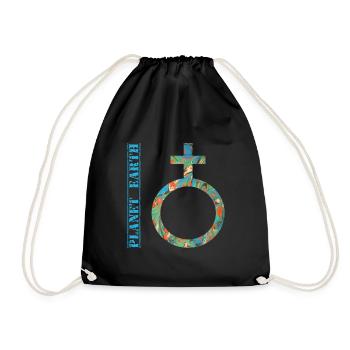planet earth e 4 - Drawstring Bag - black - Front