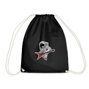 Astronaut with Guitar - Drawstring Bag - black - Front