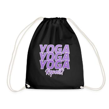 Yoga humor meditation gift woman man yogist - Drawstring Bag - black - Front
