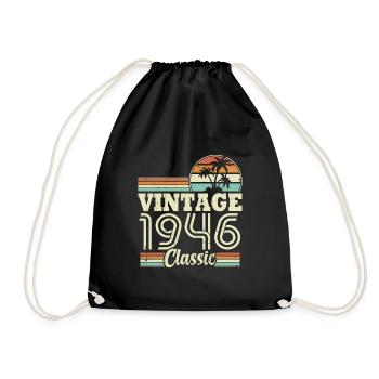 Vintage 1946 Classic, Cadeau D'anniversaire 77 Ans - Sac de sport léger - noir - Devant