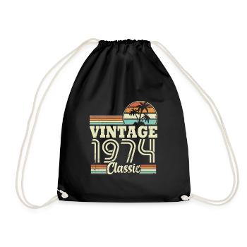 Vintage 1974 Classic, Cadeau D'anniversaire 49 Ans - Sac de sport léger - noir - Devant