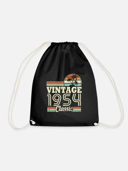 Jahrgang 1954 Classic, Geburtstagsgeschenk 69 Jahre - Turnbeutel - Schwarz