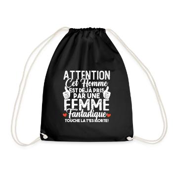 Cet homme est déjà pris par une femme fantastique - Sac de sport léger - noir - Devant