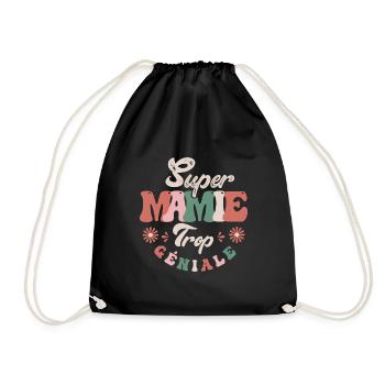Super Mamie trop géniale - Sac de sport léger - noir - Devant