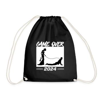 Game Over 2024 Hochzeit - Turnbeutel - Schwarz - Vorne