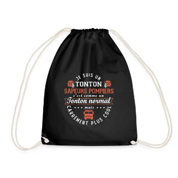 tonton sapeurs pompiers humour oncle pompier - Sac de sport léger - noir - Devant