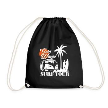 gold waves surf tour - Turnbeutel - Schwarz - Vorne