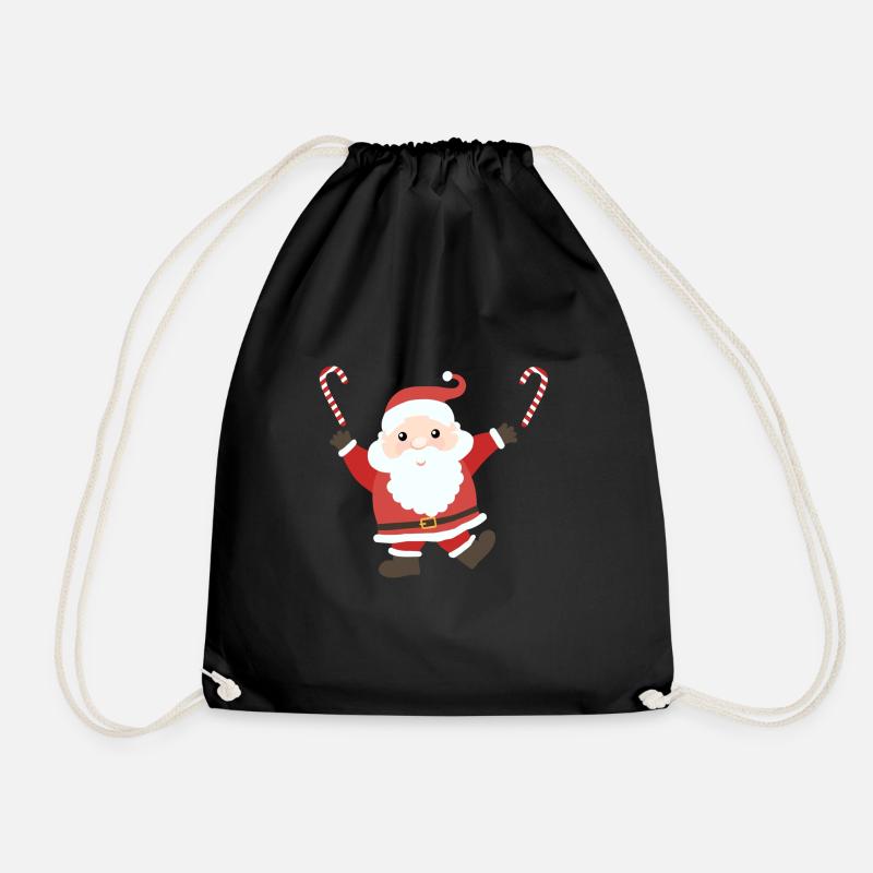 Père noel cute sucre d'orge - Sac de sport léger - noir