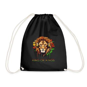 Rasta Lion Rastafari Reggae King Of Kings - Turnbeutel - Schwarz - Vorne