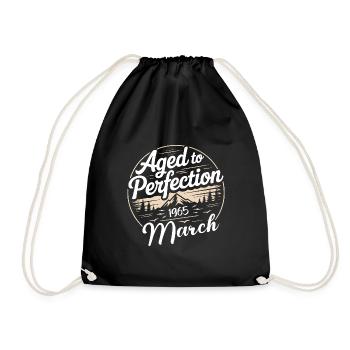 Birthday present march 1965 - Drawstring Bag - black - Front