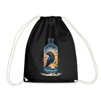 Parrot Bottle - Drawstring Bag - black - Front