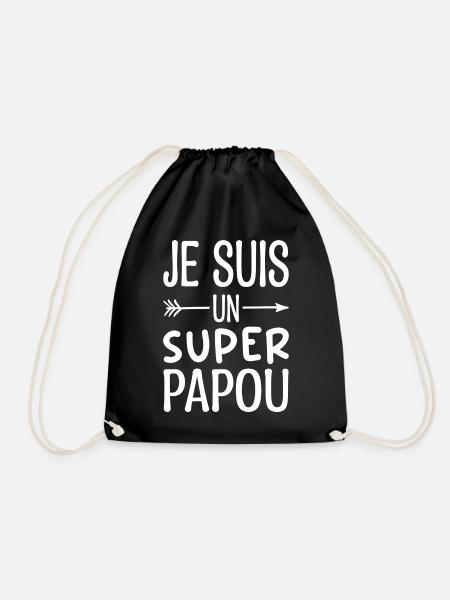 Ich bin ein Super-Papua - Papua-Humor Lustiges Geschenk - Turnbeutel - Schwarz