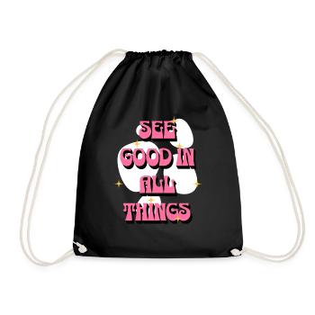 Voir le bien en toutes choses | Affirmations positives - Sac de sport léger - noir - Devant