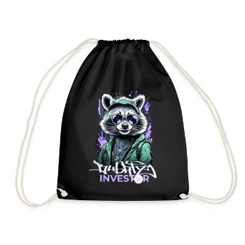 THE BUBATZ INVESTOR RACCOON - Drawstring Bag - black - Front