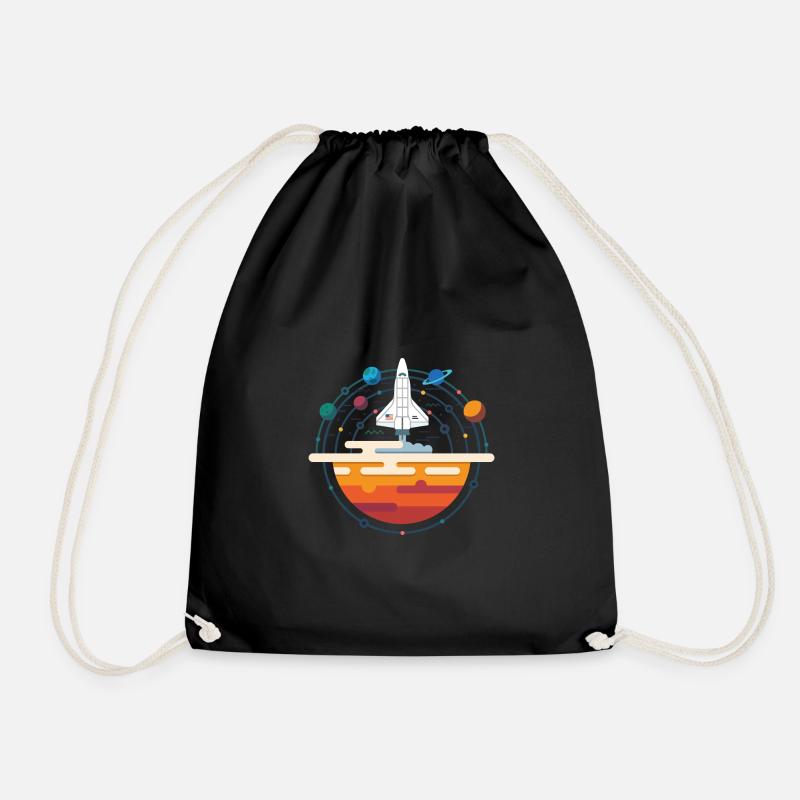 Space Shuttle & Solar System - Turnbeutel - Schwarz