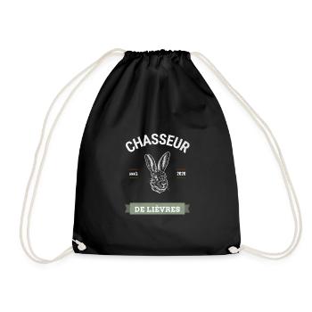 Chasseur de lièvres humour chasse drôles - Sac de sport léger - noir - Devant