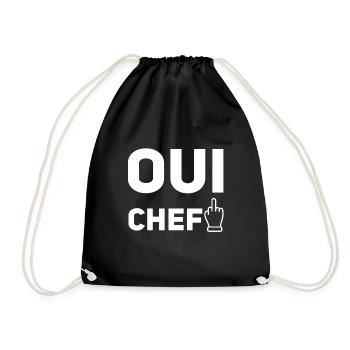 Oui chef ! humour drôle militaire et cuisinier - Sac de sport léger - noir - Devant