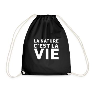 La nature c'est la vie. Humour écologie - Sac de sport léger - noir - Devant