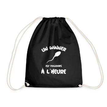 Un winner à l'heure humour spermatozoïde champion - Sac de sport léger - noir - Devant