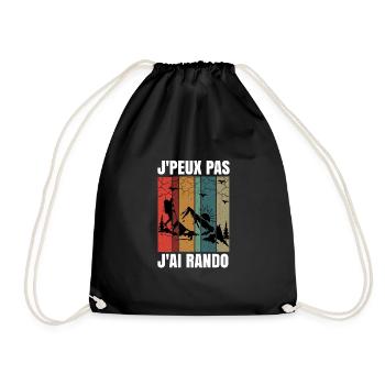 Je peux pas j'ai rando humour randonnée sport - Sac de sport léger - noir - Devant