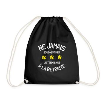 Jamais sous-estimer tennisman retraite sport drôle - Sac de sport léger - noir - Devant