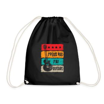 Je peux pas j'ai guitare humour musique drôles - Sac de sport léger - noir - Devant
