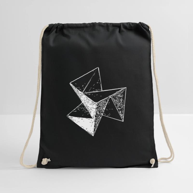 3d Vintage Triangle Cube Structure Drawstring Bag