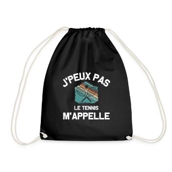 Je peux pas le tennis m'appelle humour sport drôle - Sac de sport léger - noir - Devant