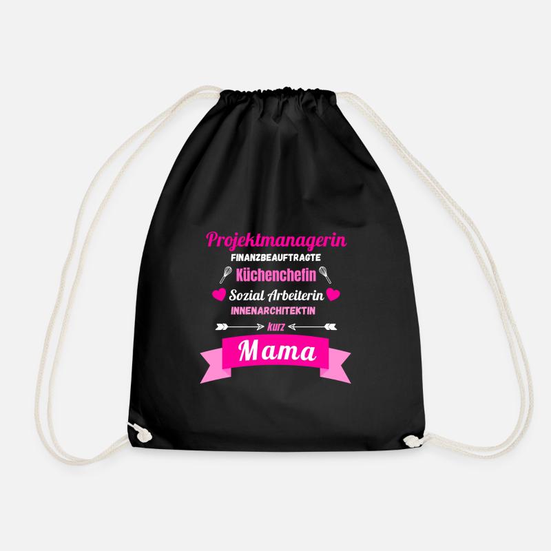 Multitasking Mama Muttertag Geschenk Sprüche - Turnbeutel - Schwarz
