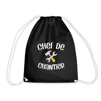 Chef de chantier humour drôles bricoler - Sac de sport léger - noir - Devant