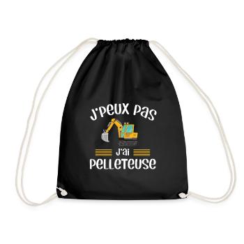 Je peux pas j'ai pelleteuse humour chantier engin - Sac de sport léger - noir - Devant