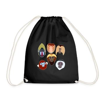 Monkeys - Drawstring Bag - black - Front