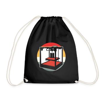 Retro 3D Imprimeur - Sac de sport léger - noir - Devant