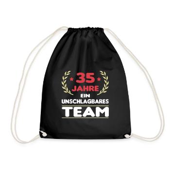 35 Jahre Ein Unschlagbares Team - Turnbeutel - Schwarz - Vorne