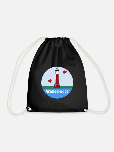 Leuchtturm Wangerooge Liebe Hochzeit - Turnbeutel - Schwarz