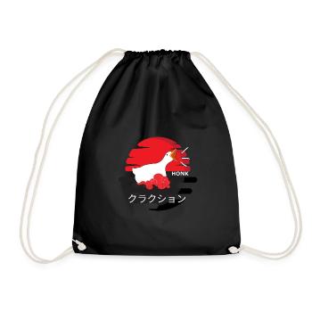 Japanisches Hupen - Turnbeutel - Schwarz - Vorne